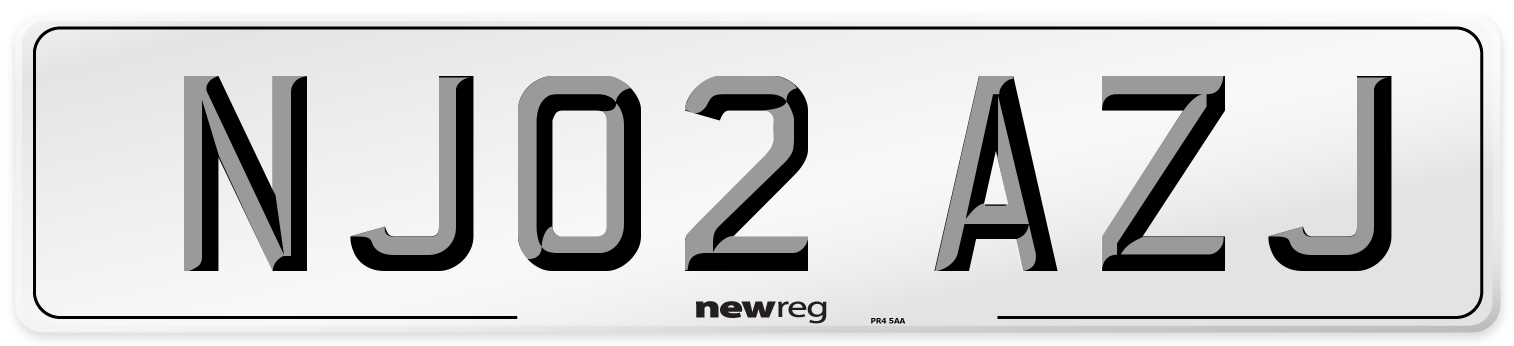 NJ02 AZJ Number Plate from New Reg